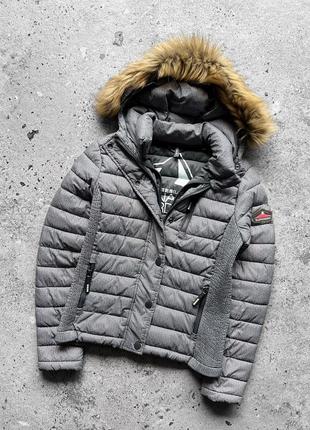 Superdry women’s gray fuji slim double zip hooded jacket rrp - $113 жіноча куртка4 фото