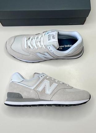 Замшеві чоловічі кросівки new balance 574 сірі оригінал нові 459 фото