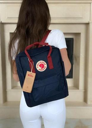 Рюкзак fjallraven kanken купить фьялравен канкен темно синий с красными ручками