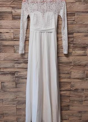 Весильное белое платье макси для беременных платье ажурное атлас