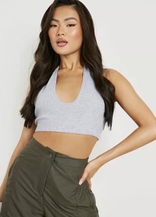 Топ халтер в рубчик missguided