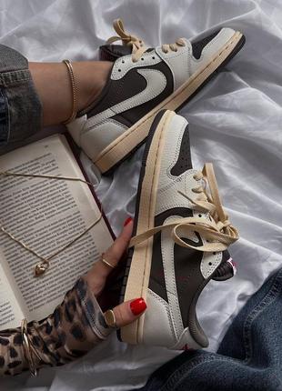 Кросівки nike air Drip jordan 1 low og ‘reverse mocha'  travis scott3 фото