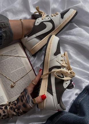 Кросівки nike air jordan 1 low og ‘reverse mocha'  travis scott3 фото