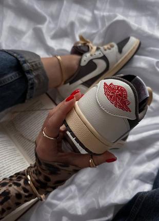 Кросівки nike air jordan 1 low og ‘reverse mocha'  travis scott4 фото