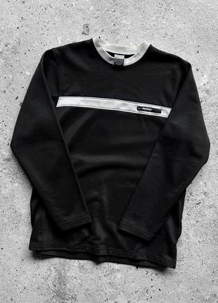 Nike men's vintage 00s black sweatshirt embroidered logo swoosh винтажная кофта