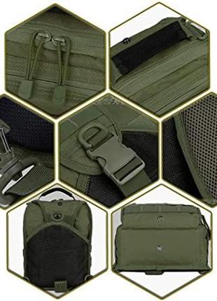 Військова тактична сумка для чоловіків. військова тактична сумка через плече edibazzar t126 зелена5 фото