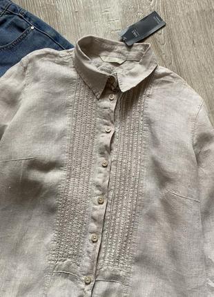 Удлиненная льнягая блузка, блуза, рубашка, льняная рубашка, рубашка туника, сорочка туніка2 фото