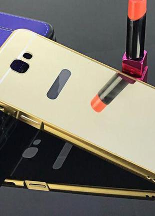 Чехол зеркальный алюминиевый samsung j7 prime 2016