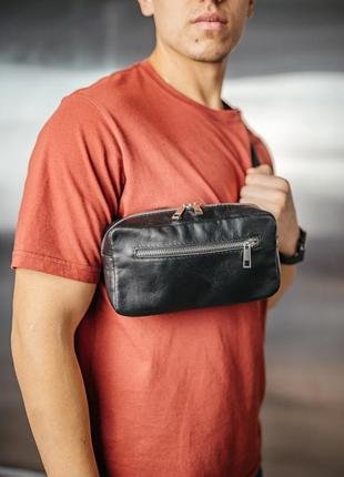 Чоловіча бананка із натуральної шкіри флотар