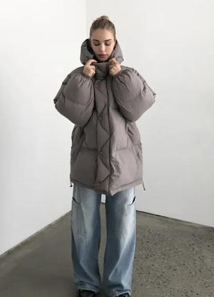 Куртка парка оверсайз куртка oversize кофейного кольору пальто куртка парка y2k lolita oldmoney vintage stuff stussy carhartt sk81 фото