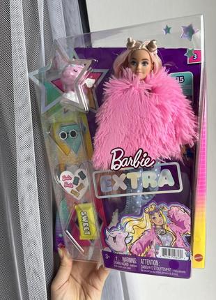 Нова лялька барбі, extra номер 3, barbie, в рожевій шубці