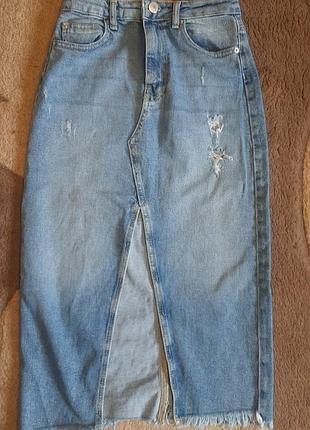 Джинсовая юбка stradivarius