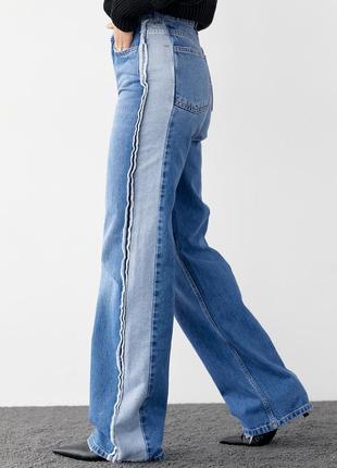 Женские джинсы с лампасами1 фото