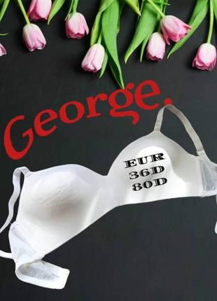 🌻🌻george eur 36d/80d бюстгальтер без косточки  поролон  белый🌻🌻1 фото