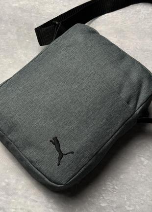 Мессенджер барсетка пума лого сумка брендовая барсетка черная на плечо лого барсетка puma серая черное лого
