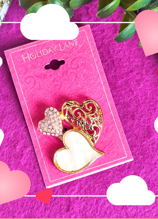 Брошь holiday lane, сердечки