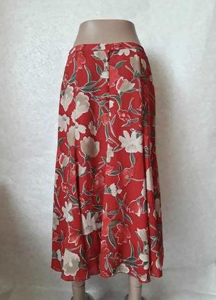 Фирменная basler шифоновая воздушная юбка в пол в цветочный принт, размер м-л2 фото