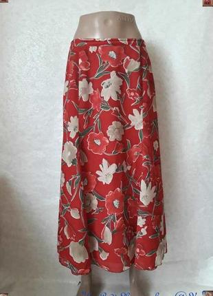 Фирменная basler шифоновая воздушная юбка в пол в цветочный принт, размер м-л1 фото