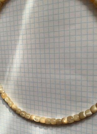 Баламути ожерельє-чокер з натурального перламутру кольору «кава», форми «барило»6 фото