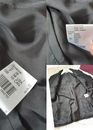 Классический чёрный шерстяной пиджак/жакет, st.emile, p.6-83 фото