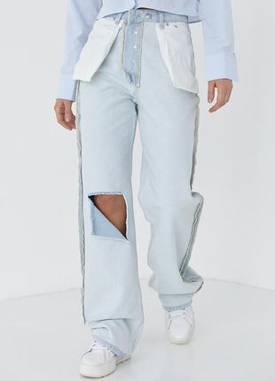Двусторонние рваные джинсы в стиле grunge