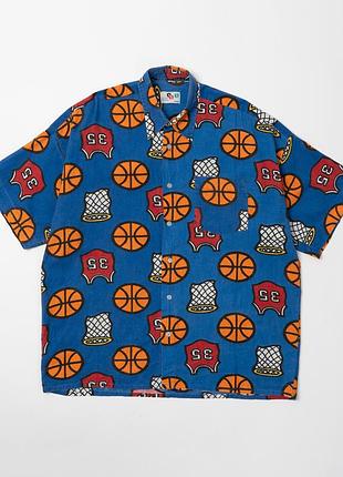 South west for sun vintage short sleeve shirt basketball printed   чоловіча сорочка