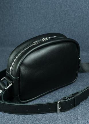 Женская кожаная сумка виола, натуральная кожа итальянский краст, цвет черный3 фото