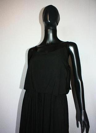 Стильное черное длинное макси платье сарафан в пол. италия м-л, 46-48