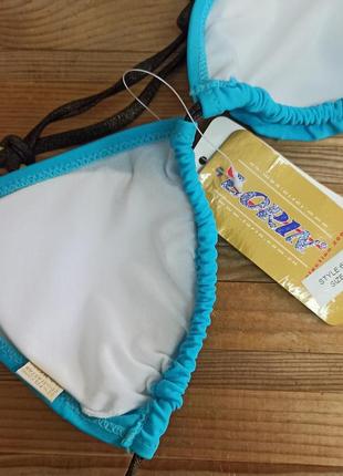 Распродажа lorin купальник женский черно голубой с золотым люрексом раздельный размер m7 фото