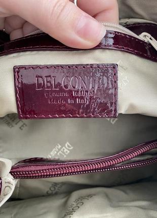 Женственная винтажная лакированная сумка handheld цвета бургунди от del conte имталия7 фото