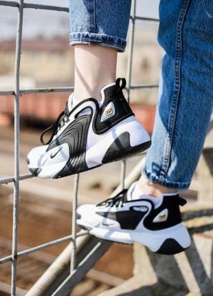 Nike zoom 2k white / black5 фото