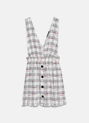 Розпродаж твідовий сарафан сукня плаття нова колекція zara твидовый сарафан платье