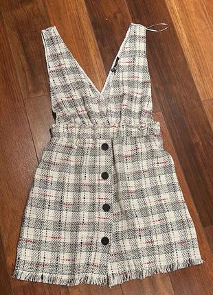 Розпродаж твідовий сарафан сукня плаття нова колекція zara твидовый сарафан платье