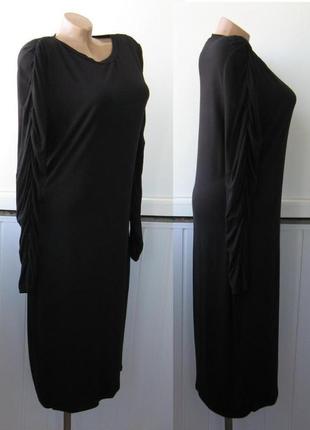 Платье миди из вискозы (рукава драпированные)2 фото