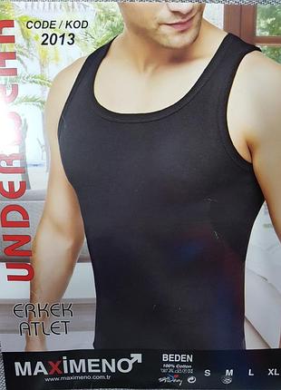 Майка безрукавка maximeno однотонная хлопок турция