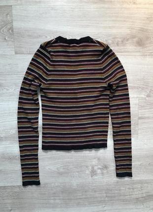 Пуловер джемпер логслив базовий базовый в полоску полосатый база кардиган v образным.4 фото