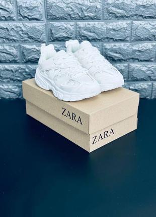 Zara женские кроссовки белые на высокой подошве размеры 36-415 фото