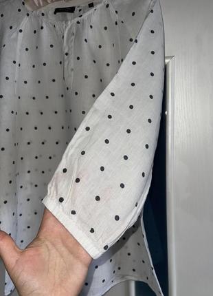 Стильна блуза в горох marc o’polo р38 100% льон3 фото