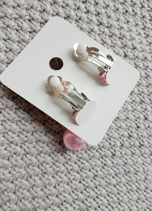 Дитячі кліпси для вух сережки гарні для дівчинки корони вісюльки дівчат прикраси біжутерія обманки рожеві сині бірюзові білі бузкові5 фото