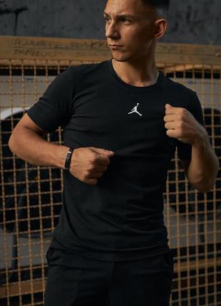 Футболка jordan чорна,чоловіча футболка,спортивна футболка,футболка з принтом, однотонна футболка,3 фото