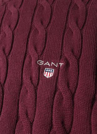 Gant usa свитер мужской вязаный бордовый хлопковый polo ralph lauren fred perry tommy hilfiger hugo boss m l 48 50