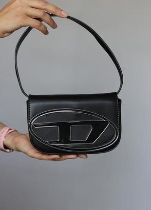 Жіноча сумка diesel 1dr shoulder bag black женская сумка, сумка дизель чорного кольору