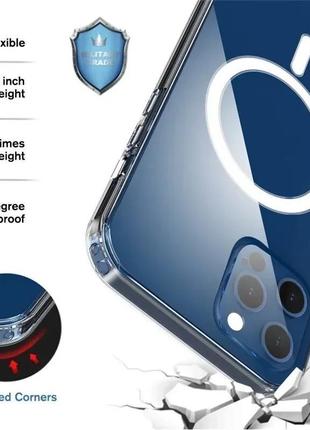 Чехол для iphone 12  прозрачный tpu magsafe с поддержкой беспроводной зарядки5 фото