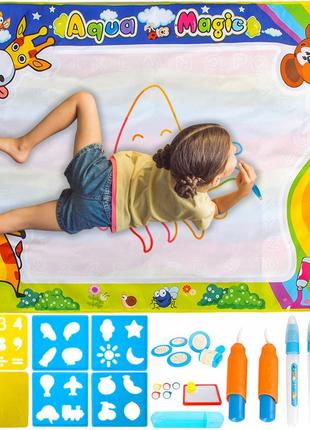 Дитячий килимок водонепроникний 100х80 см для малювання водою з аксесуарами kruzzel (22443)