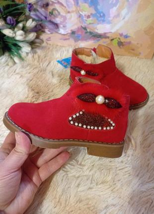 Детские ботинки красные kaidmao3 фото