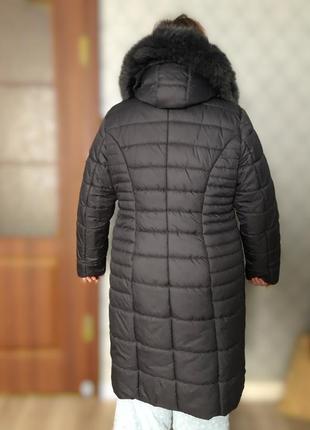 Пуховик куртка курточка зимняя парка с капюшоном длинная длинная пальто тренч большой размер4 фото