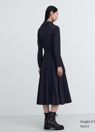 Платье uniqlo:c темно-синее long sleeved wrap dress3 фото