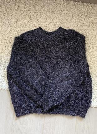 Блестящий объёмный свитер h&m светер кофта кофточка худи толстовка байка новогодний7 фото
