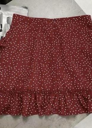 Shein замечательная красная в белый горошек мини-юбка в качестве новой.2 фото