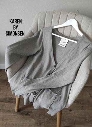 Женская кофта на пуговицах кардиган серый бренд1 фото